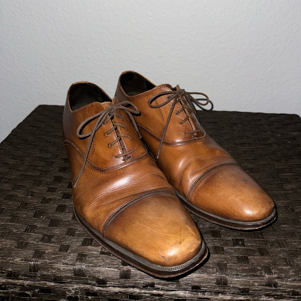 Too Boot NY Adam Derrick Brandon II Cognac Calf Cap Toe Men's Oxford Size 10